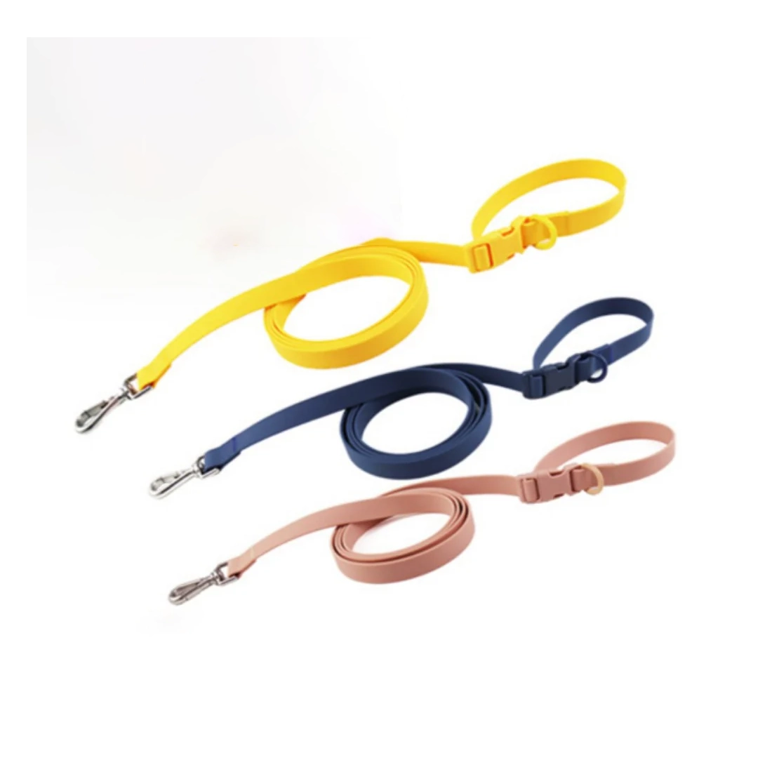 Waterproof Silicone Dog Lead with Adjustable Handle Purple