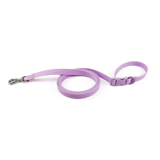 Waterproof Silicone Dog Lead with Adjustable Handle Purple