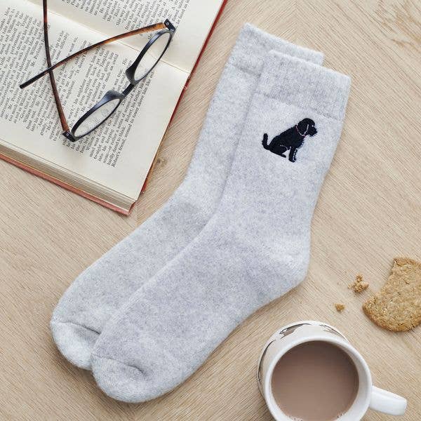 Dog Walking socks -  Cockapoo / Labradoodle (Black)